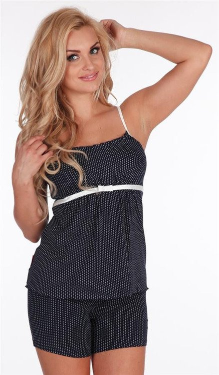 915 Dots Forex pijama pentru femei - albastru marin