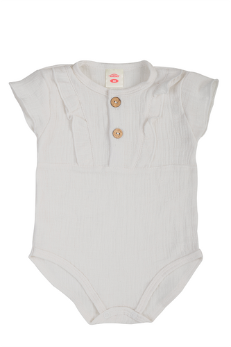 03235GKRE Body KR Girl Just Muslin Ecru Makoma Body din mușelin pentru bebeluși