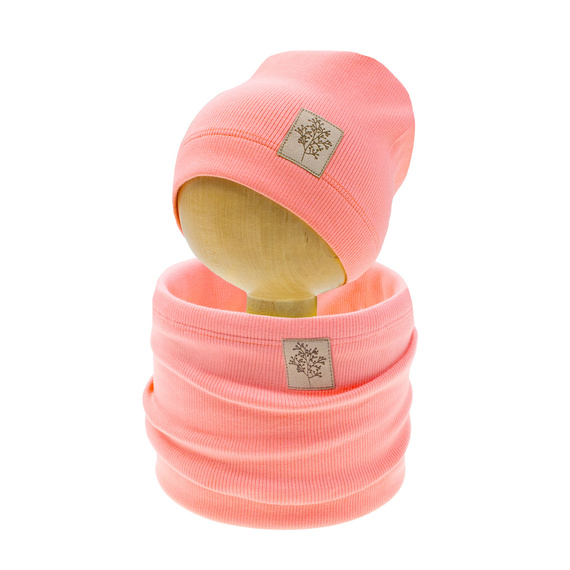 141282 Set palarie + esarfa Nicol - coral