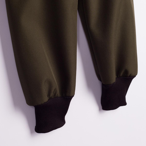 Nicol Pantaloni softshell copii 229052 polar talie înaltă cu manșete - khaki