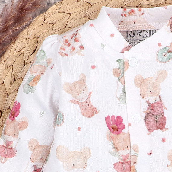 Nini Cardigan Nou-născut Little Mouse 100% Bumbac Organic – Fabricat în Polonia