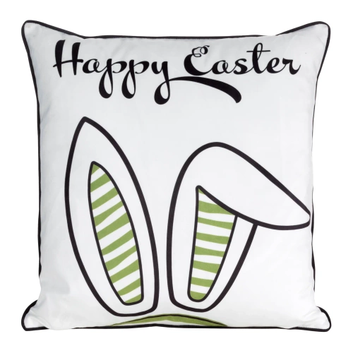 Fata de perna de Paste Primavara 2 din catifea cu imprimeu Euro, perdele verzi