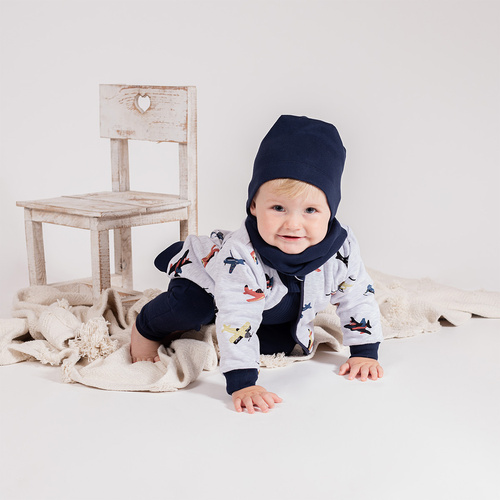 219287 Jachetă reversibilă Willy Nicol – bleumarin și gri cu avioane