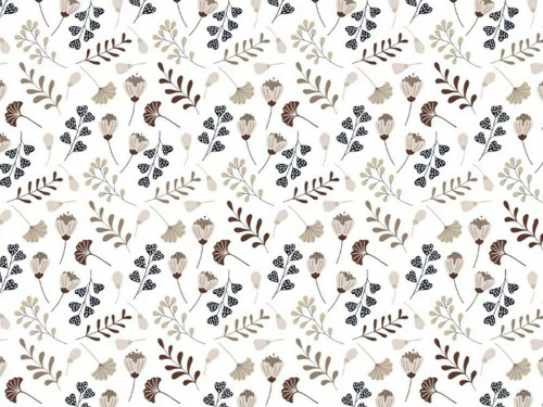 614N Lenjerie de pat clasică din bumbac E24 Set de lenjerie de pat suplimentar, alb, maro, frunze, crenguțe - 100% bumbac, durabil, colorat, set de 2 piese