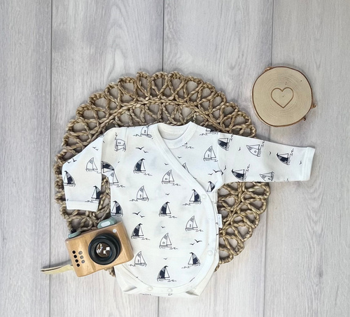 Body bebeluși BD16026 nave – body din bumbac cu mânecă lungă