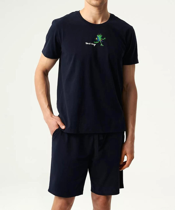 NMP-383 Pijamale pentru bărbați cu mâneci scurte, Atlantic-bleumarin