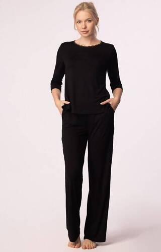 Pantaloni de pijama Margot Mix&Match Nipplex - negri