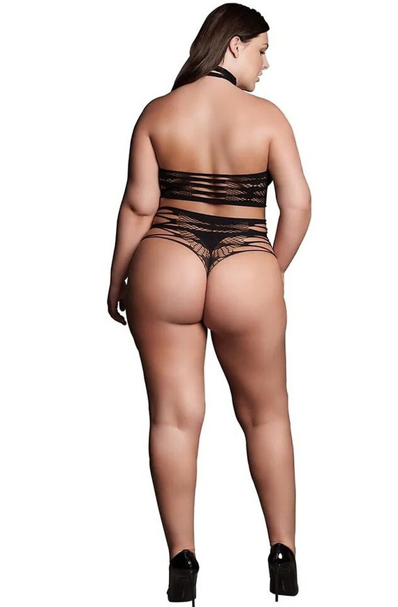 Body damă Mapale 7481 Romper Babydoll alb din dantelă cu spate decupat