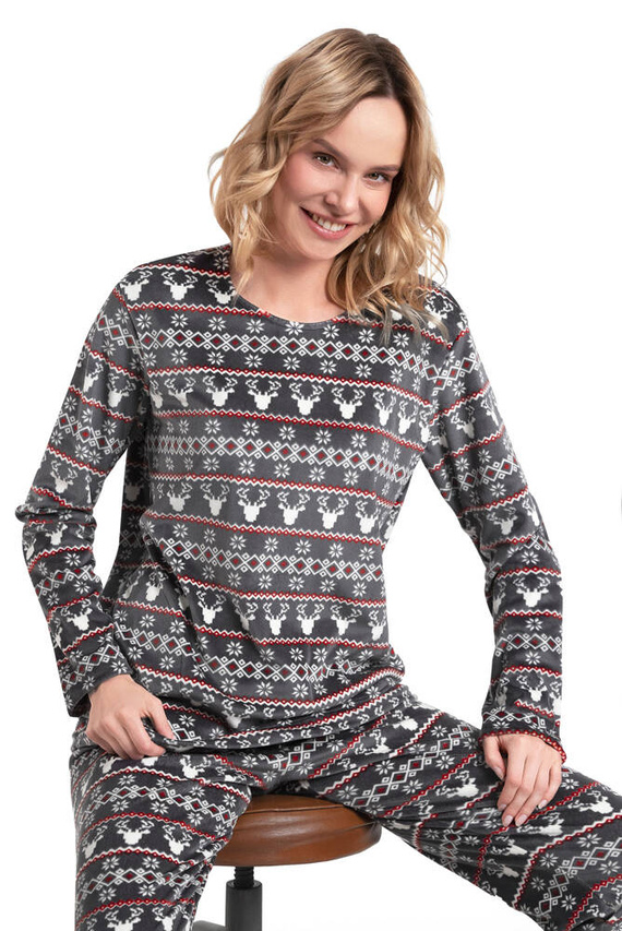 Set lână pentru femei Iceland Fleece Italian Fashion - imprimeu grafit