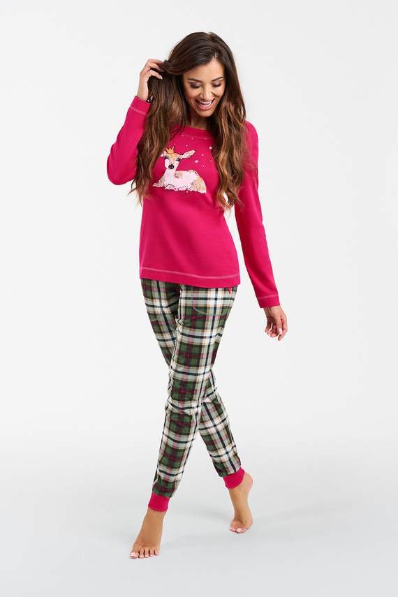 Zonda Pijama de damă cu mânecă lungă și pantaloni lungi Italian Fashion - amaranth/print