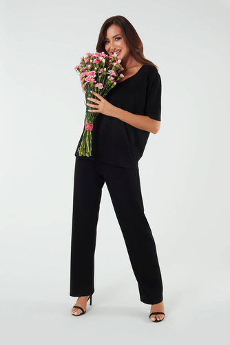 Soler Pantaloni lungi pentru femei Italian Fashion - negru