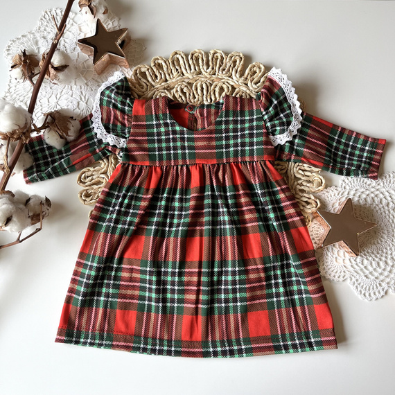 SK001 Rochie cu maneca lunga Merry Christmas Mamatti - rosu