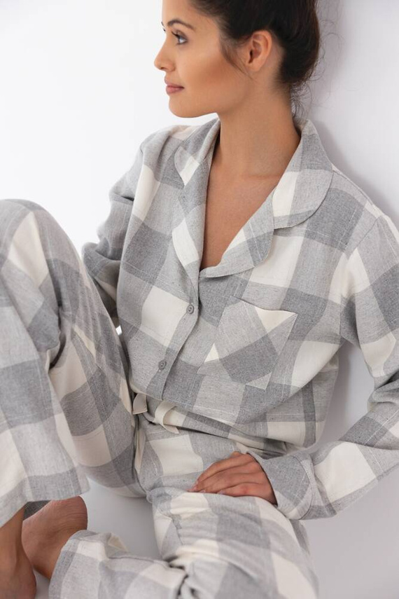 Sensis Evie Pijama pentru femei - gri-crem