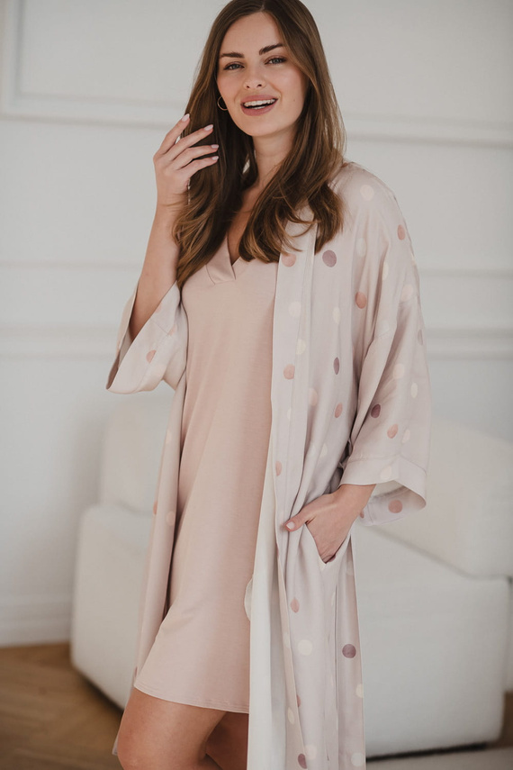 Halat de baie din bambus de maternitate Milk&Love cu buline