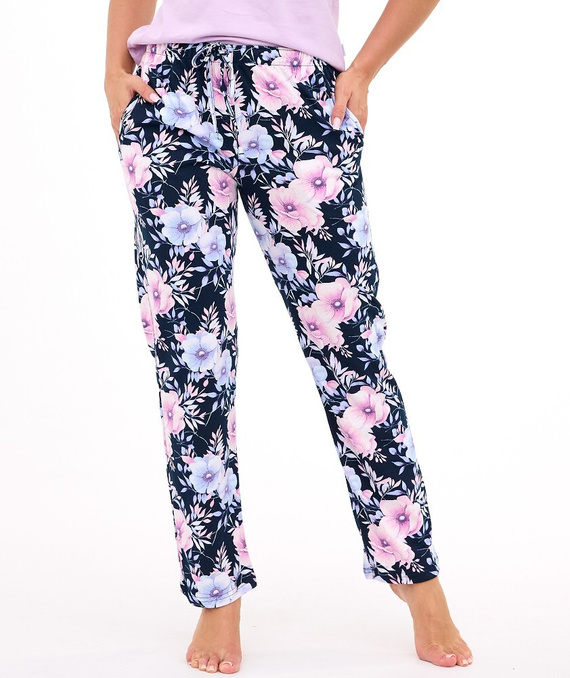 690/48 Pantaloni de pijama dama Cornette | Lung, buzunare, talie reglabila