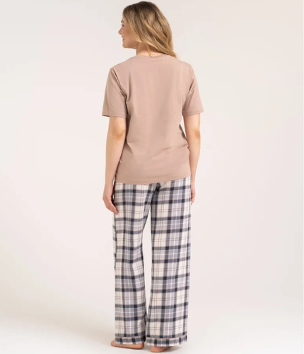 Pijamale damă Moraj PDD4300-023 verde bumbac pantaloni lungi print