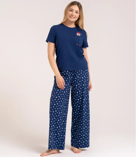 Moraj PDD4300-025 Pijamale damă bleumarin 95% bumbac, de Crăciun