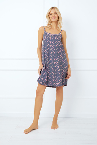 Cămașă de noapte Tiana, cu curea îngustă Italian Fashion - print