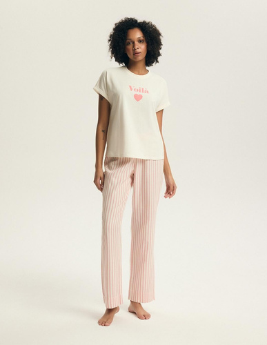 Pijama damă Henderson Darlan 43707 – bumbac, pantaloni lungi, imprimeu colorat