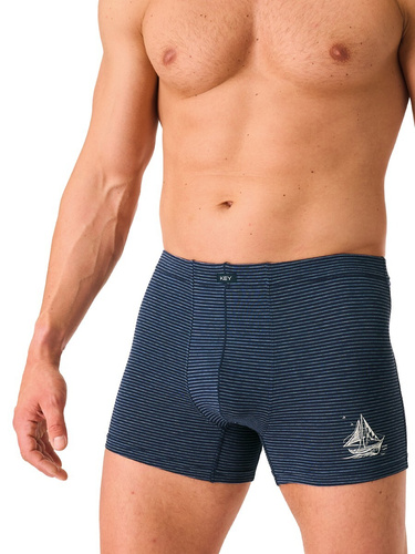 Boxer pentru bărbați Key MXH 354, bleumarin - bumbac, confortabil și aerisit