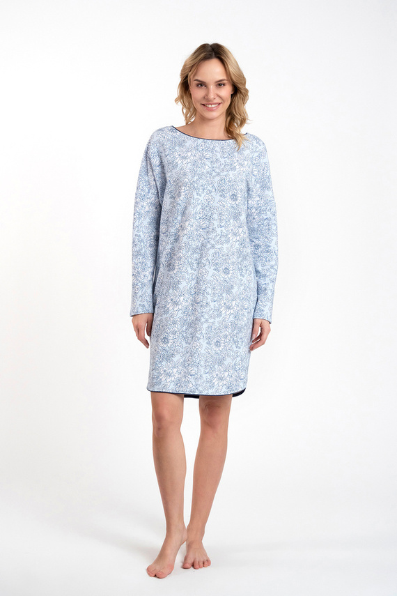 Cămașă de noapte Gracjela Modă italiană - imprimeu albastru 