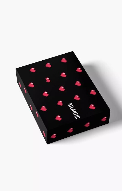 2GMB-011 Pantaloni scurți boxer Atlantic pentru bărbați - bumbac, imprimeu cu inimioare, pachet de 2