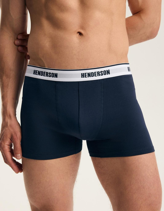 Boxeri bărbați Henderson 45476 Free 2-pack din bumbac cu talie lată și logo