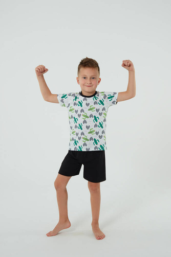 Picos Pijama pentru copii Italian Fashion - print/negru