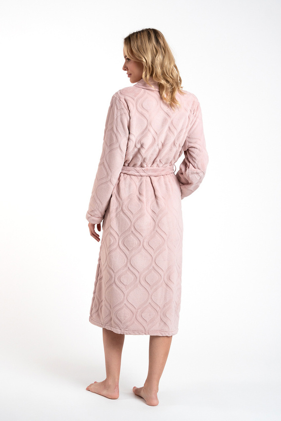 Morena Halat de baie fleece pentru femei Іtalian Fashion - roz pudră 