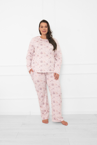 Pijama de damă Satui - bumbac, mânecă lungă și pantaloni, model floral Italian Fashion  