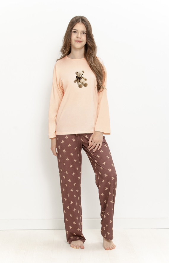 Pijamale fete Taro 3678 Lumi culoare mai multă, 100% bumbac, mânecă lungă