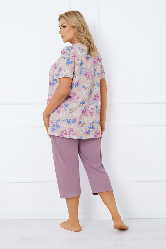 Inger Pijama de damă cu mânecă scurtă, pantaloni 3/4 Italian Fashion - imprimeu/piele 