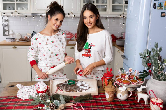 Pijama pentru femei Samantha Sensis -ecru