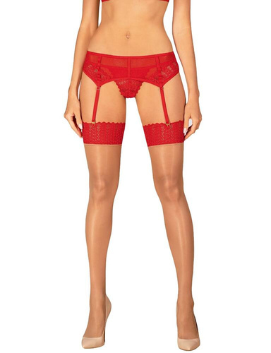 Ingridia Pończochy do pasa Obsessive czerwony