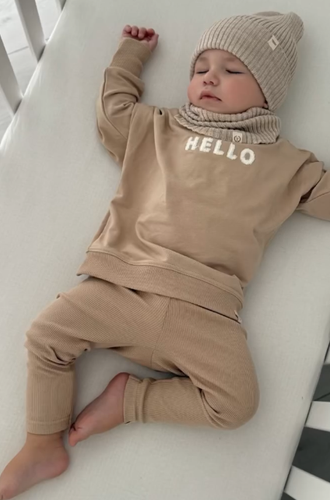 Jambiere cu dungi Yosoy pentru copii - caramel