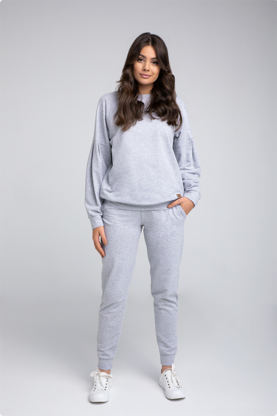 Parma Ladies set cu mânecă lungă, pantaloni Italian Fashion - gri
