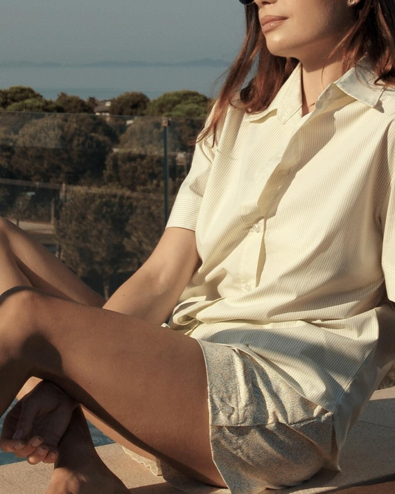 Pijama damă Sensis Ophelia lime – set de vară, 100% bumbac