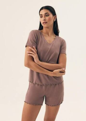 42679 Pijamale de damă Noves Henderson - maro auriu