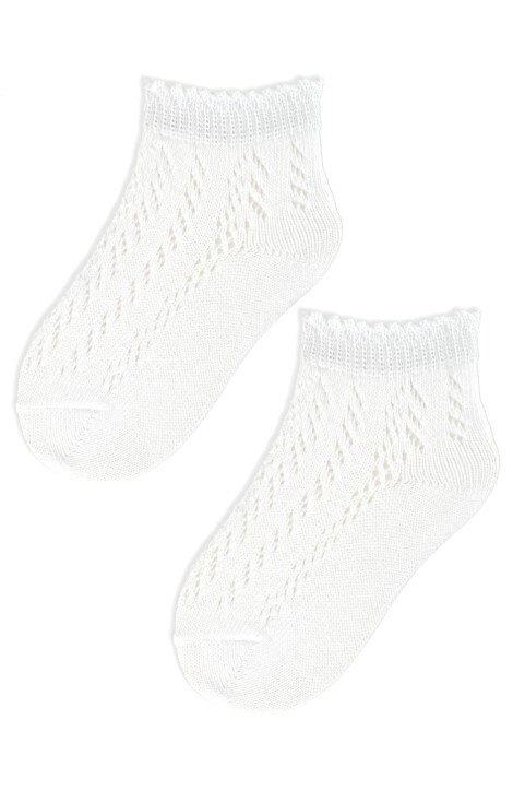 SB112 Șosete pentru copii ajurate Noviti, albe