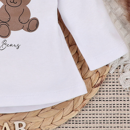 ABN-5358 Sweet Bears Bluză din bumbac organic Nini bej