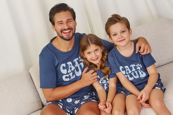 7205 "Cat club" Pijamale pentru copii unisex Doctor Nap - albastru intens