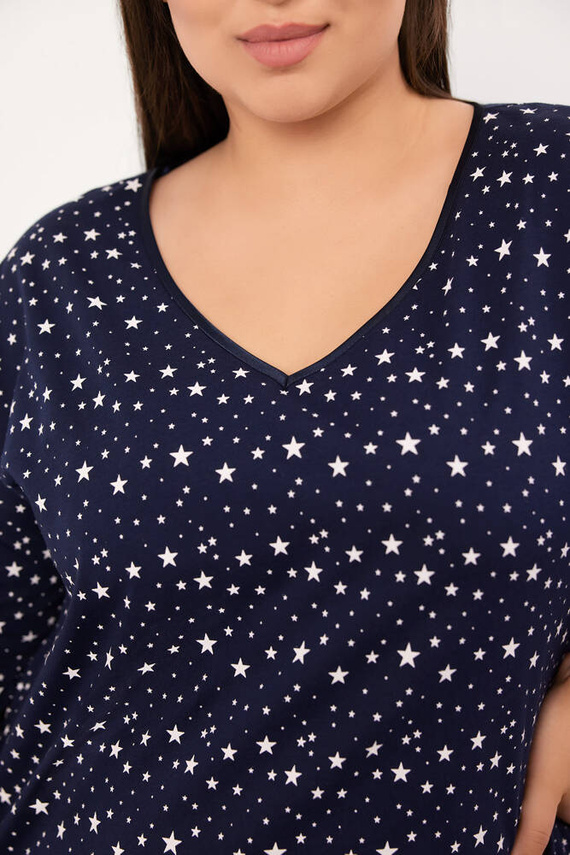 Cămașă de noapte Libra, mânecă 3/4 Modă italiană - print 