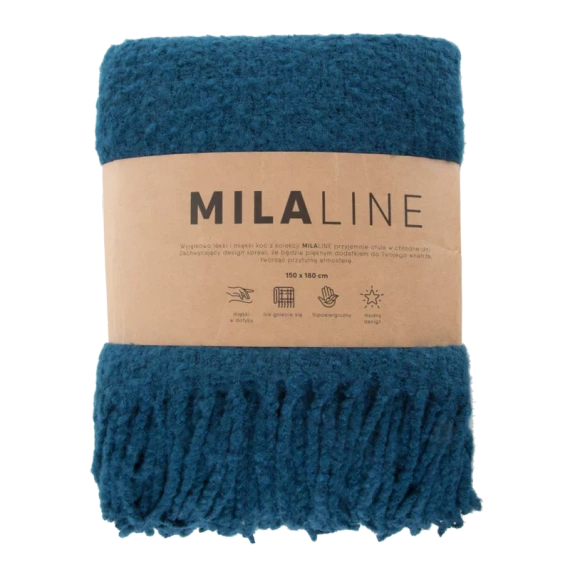 Patura Bela, cuvertura de pat imitand o sticla, Eurofirany, bleumarin