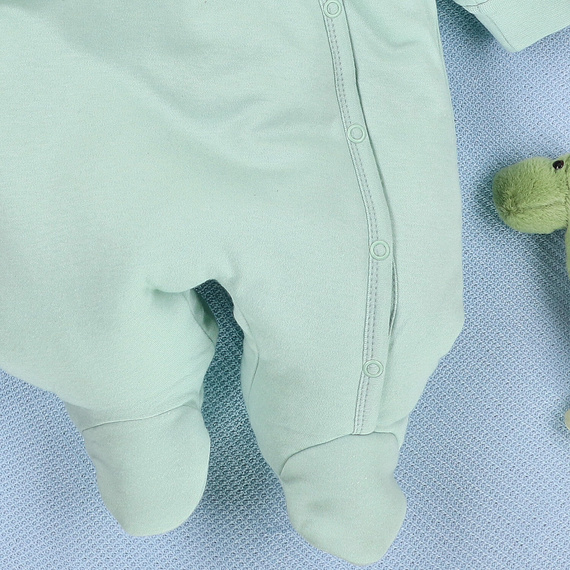 Costum izolant pentru bebeluși ABN-5578 Dino Explorer, fabricat din bumbac organic de la Nini – ecologic și sigur