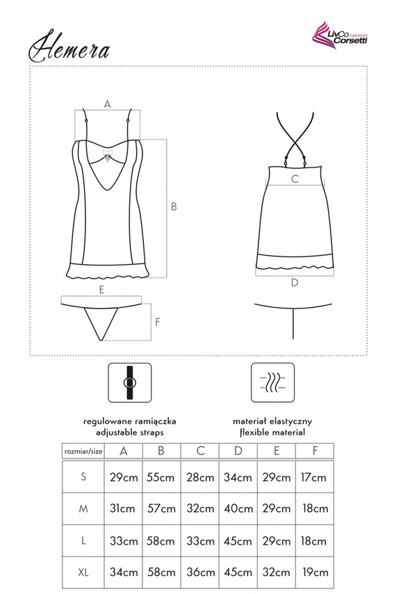 Hemera LC 18123 Koszula damska + stringi LivCo Corsetti Fashion  