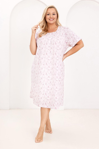 Cămașă de Noapte Damă 018 Regina – 100% Bumbac Natural, Nasturi, Croială Lejeră pentru Somn Odihnitor