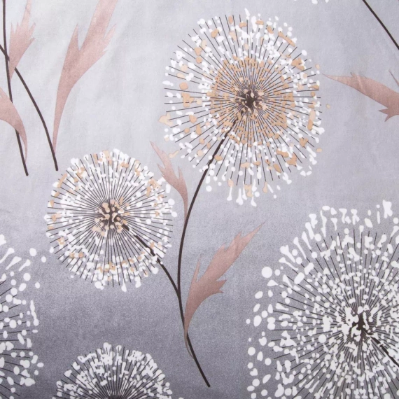 31513/2 Set de lenjerie de pat din flanel Flannellove Darymex, gri, păpădii, 100% bumbac, cald și moale