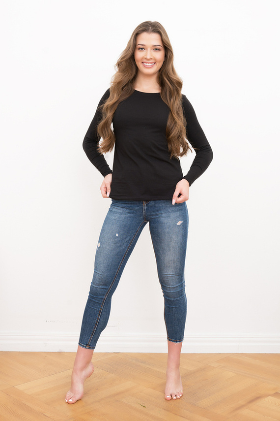 Ibiza Bluză femei cu mânecă lungă Italian Fashion - negru