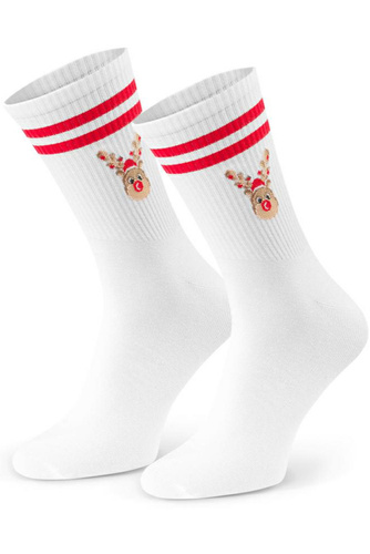 Art.136 Ciorapi barbati de Craciun Steven alb 151 – Modele de Craciun, bumbac