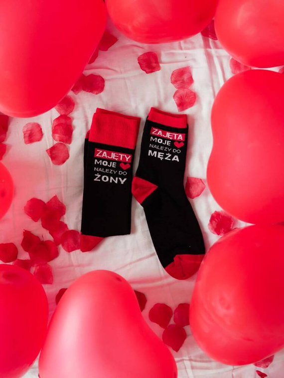 0125-016 Ciorapi bărbați Milena de Ziua Îndrăgostiților - negri